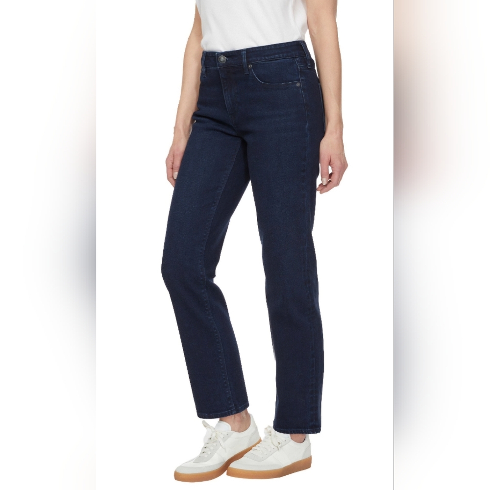 NEW! Hudson Dark Blue Wash Straight Leg Mid Rise Jeans - Picture 2 of 14
